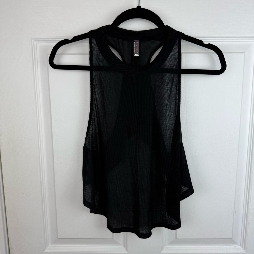 Free People Black Mesh Tank Top